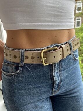 Amsterdam Heritage Taupe Faye Studded Leather Belt size 95